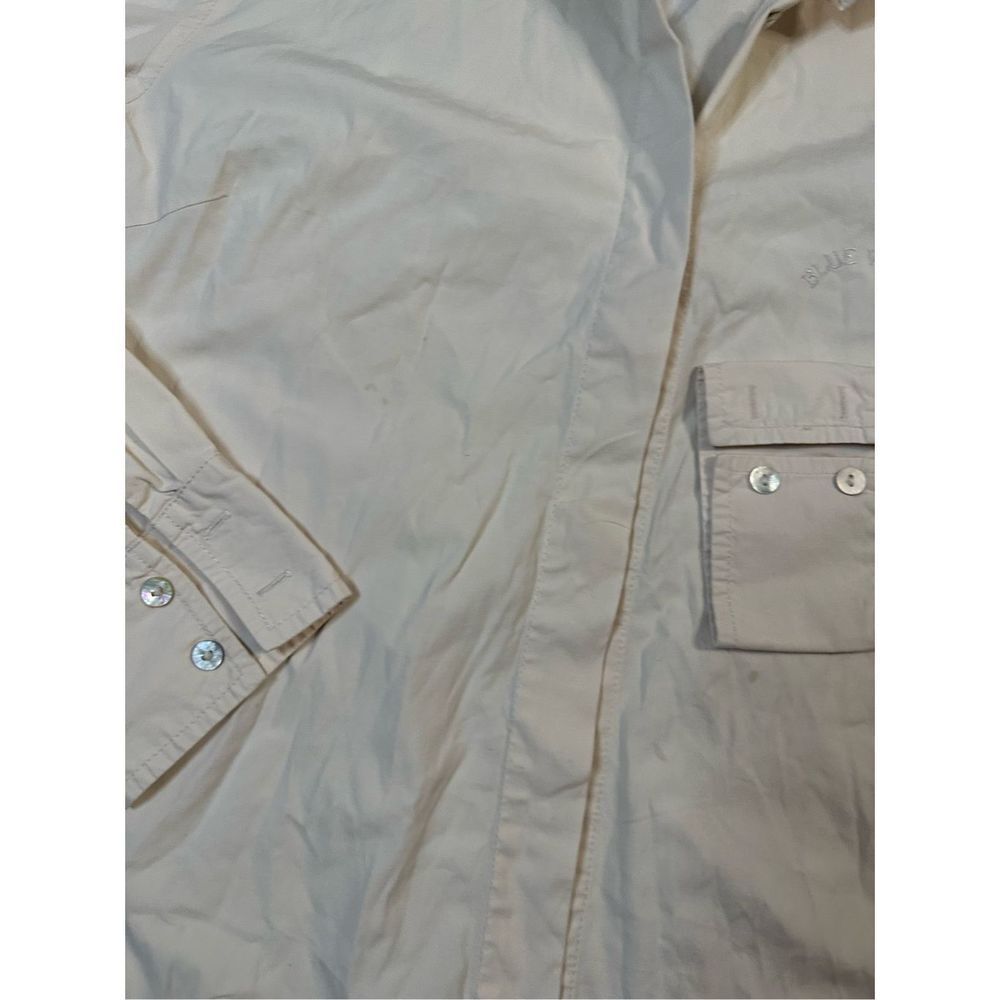 Vintage 70s Blue Willi’s Button Down Pearl Button White Collar Longsleeve Sz Med - Picture 5 of 11